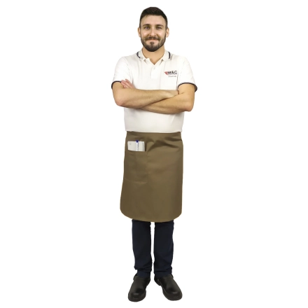 Zapaska długość 60cm beżowa – zapaska kelnerska – odzież gastronomiczna - inne ujęcie